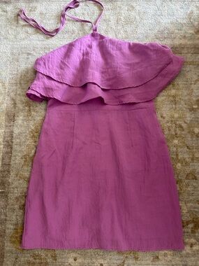 Purple Ruffle Strap Dress